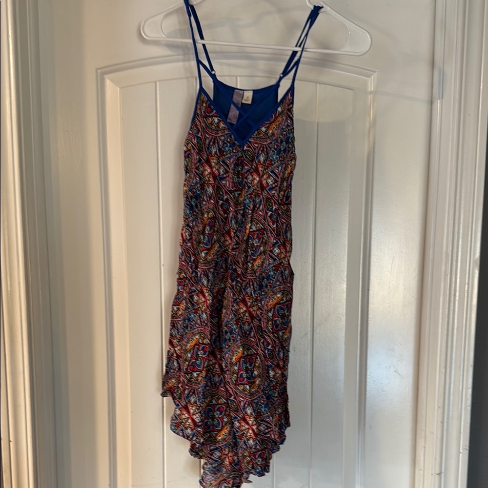 Alya Blue and Red Asymmetrical Dress